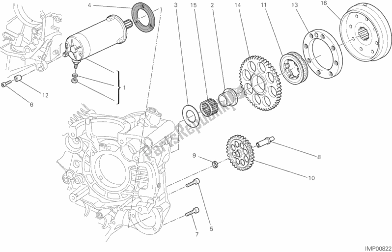 Todas as partes de Motor De Arranque do Ducati Superbike 848 EVO 2013